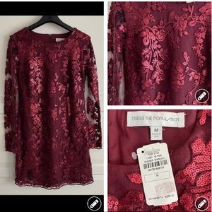 NEW Dress The Population sequin floral cocktail dress NWT in stock 3289